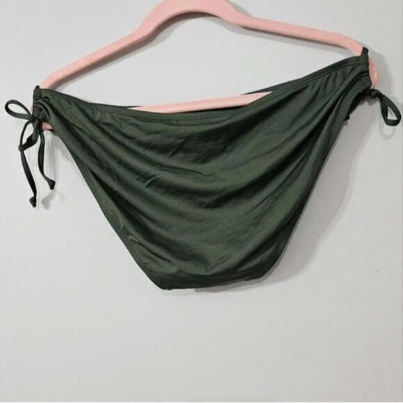 Green Olive Side Tie Bikini Bottom | Kona Sol - Picture 2 of 3